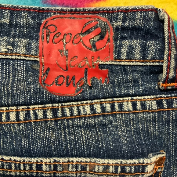 Vintage Pepe Jeans London CLAWED CREATURE Acid Washed Jeans 31/31 HIP HOP RAP - Picture 7 of 13